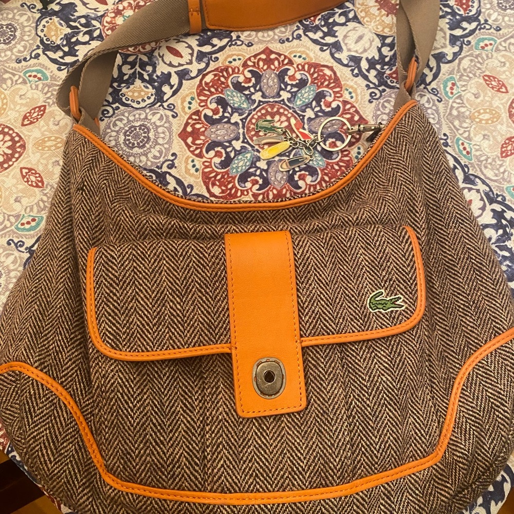 Vintage Lacoste Handbag with Lacoste Keychain 🔑